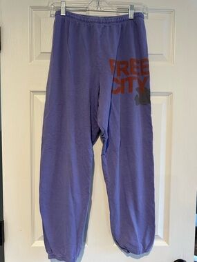freecity Lavender Sweatpants with Orange Logo